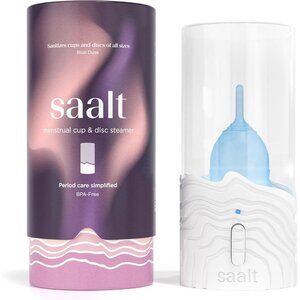 Saalt Steamer Menstrual Cup & Disc Sanitizer - White - Automatic Steam Cleaner